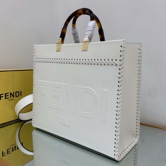Fendi Sunshine Medium Handmade Woven Leather Shopper 4 Colors