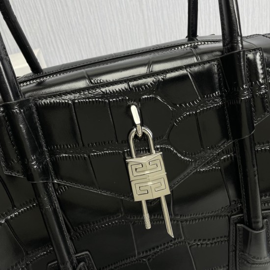 Givenchy Medium Antigona Soft Lock Bag in Crocodile Effect Leather