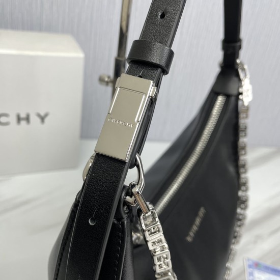Givenchy Medium Moon Cut Out Bag in Calfskin With Flat Pocket Inside