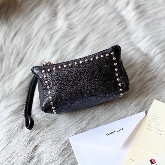Givenchy Mini Pandora Clutch Bag in Grained Calfskin With Rivets