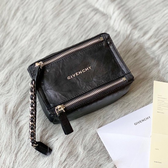 Givenchy Mini Pandora Clutch Bag in Oil Wax Leather