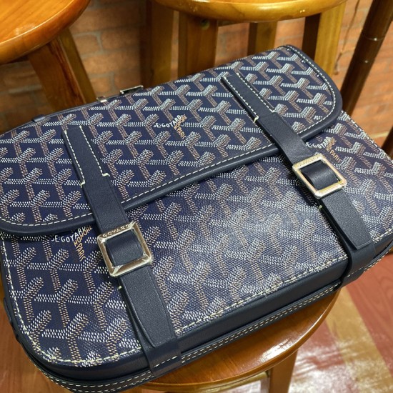 Goyard Messenger Bag With Double Leather Tap