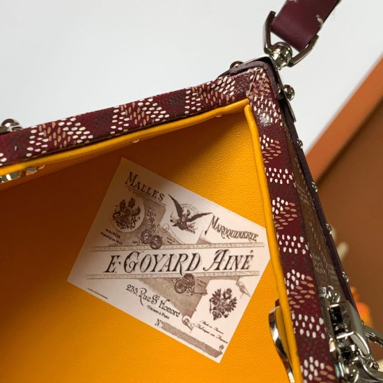 Goyard De Trunk Bag in Canvas And Cowhide Leather 12.5cm 12Colors