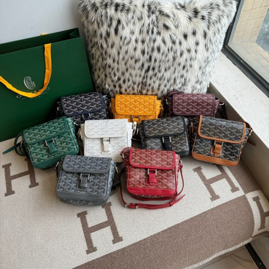 Goyard Beluga Mini Messenger Bag in Canvas And Cowhide Leather 9 Colors