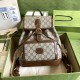 Gucci Backpack In GG Supreme Canvas And Leather With Interlocking G 2 Colors 26.5cm