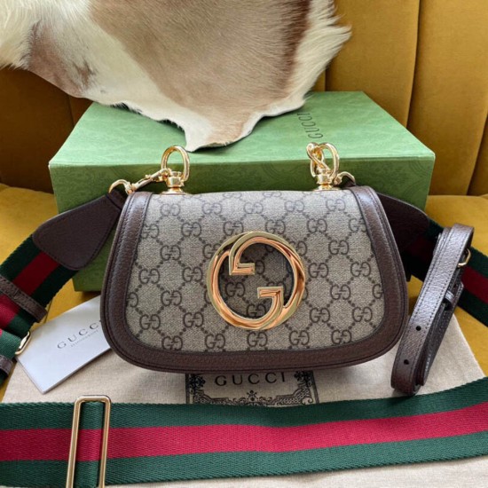 Gucci Blondie Mini Bag In GG Supreme Canvas And Leather 2 Colors 22cm