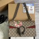 Gucci 2016 Re-Edition Dionysus Blooms Print Bag In GG Supreme Canvas And Suede 28cm