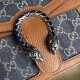 Gucci Dionysus Mini Bag In Washed Organic GG Jacquard Denim And Leather Trims With Enamel Tiger Head Closure 20cm