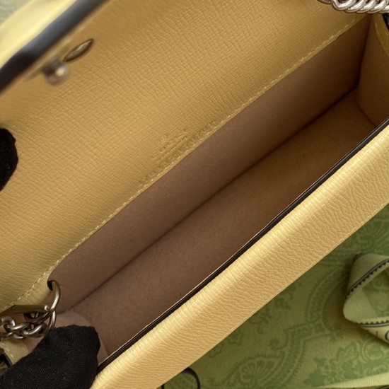 Gucci Dionysus Super Mini Bag In Bicolor Leather And Contrasting Trims 16.5cm
