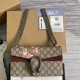 Gucci 2016 Re-Edition Dionysus Blooms Print Small Shoulder Bag In GG Supreme Canvas And Suede 25cm