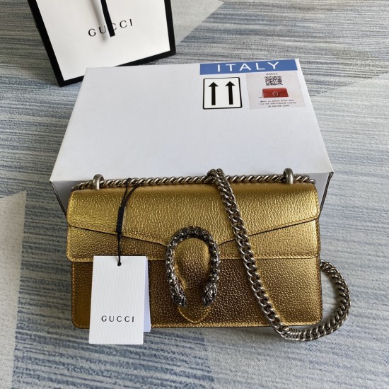 Gucci Dionysus Small Shoulder Bag In Metallic Lizard Leather 3 Colors 25cm