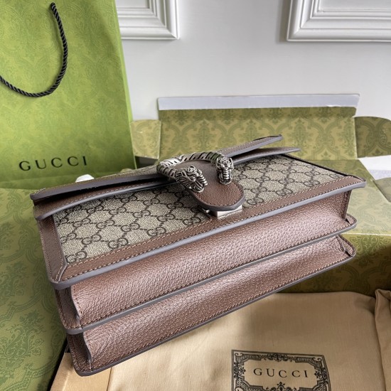 Gucci Dionysus GG Supreme Top Handle Bag In Canvas And Leather 28cm