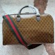 Gucci Adidas X Gucci Large Duffle Bag In GG Crystal Canvas And Leather With Trefoil Print 47cm