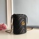 Gucci GG Marmont Mini Bucket Bag In Matelassé Chevron Leather 4 Colors 19cm