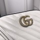 Gucci GG Marmont Chain Shoulder Bag In Diagonal Matelassé Leather And Contrasting Trims With Textured Torchon Double G Metal Buckle 18cm 24cm