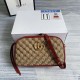 Gucci GG Marmont Small Shoulder Bag In Diagonal Matelassé Original GG Canvas With Contrasting Trims 2 Colors 24cm