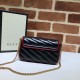 Gucci GG Marmont Super Mini Bag In Diagonal Matelassé Leather With Contrasting Leather And Textured Torchon Double G Metal Buckle 3 Colors 17.5cm