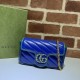 Gucci GG Marmont Super Mini Bag In Diagonal Matelassé Leather And Contrasting Trims With Textured Torchon Double G Buckle 2 Colors 17.5cm 