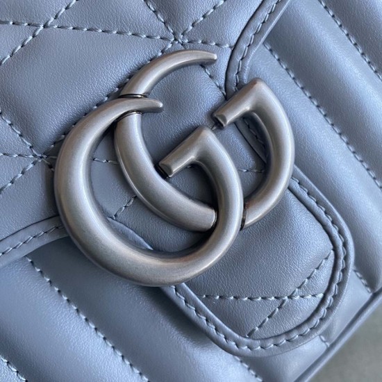 Gucci GG Marmont Top Handle Bag In Matelassé Leather With Antique Silver Toned Hardware 5 Colors 21cm 27cm