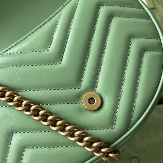Gucci GG Marmont Matelasse Chevron Leather Chain Mini Bag 20cm 5 Colors