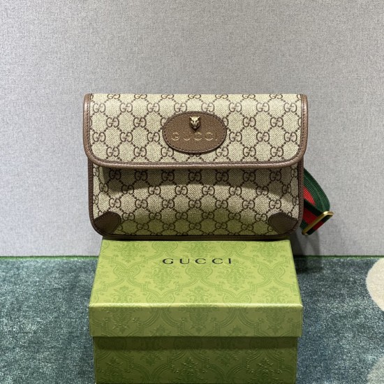 Gucci Neo Vintage Belt Bag In GG Supreme With Leather Trims 3 Colors 24cm