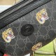 Gucci Belt Bag In GG Supreme Canvas And Leather With Interlocking G And Tiger Print 23cm