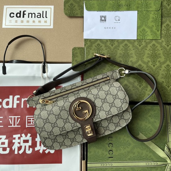 Gucci Blondie Belt Bag In GG Supreme Canvas And Leather 24cm