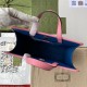 Gucci Children's Tote Bag Beige Ebony GG Supreme Canvas Fish Print Pink Trim