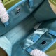 Gucci Children's Tote Bag Beige Ebony GG Supreme Canvas Mashroom Print Light Blue Trim
