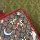 Gucci Children's Tote Bag Beige Ebony GG Supreme Canvas Multicolor Stars Print Red Trim