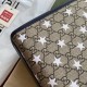 Gucci Children's Tote Bag Beige Ebony GG Supreme Canvas White Star Print Blue Trim