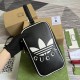 Gucci Adidas X Gucci Mini Top Handle Bag In Leather With Trefoil Print 4 Colors 15cm