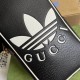 Gucci Adidas X Gucci Mini Top Handle Bag In Leather With Trefoil Print 4 Colors 15cm
