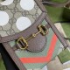 Gucci Horsebit 1955 Mini Bag In GG Supreme Canvas And Leather With Geometric Print 11.5cm
