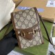 Gucci Horsebit 1955 Mini Bag In GG Supreme Canvas And Leather 2 Colors 11.5cm
