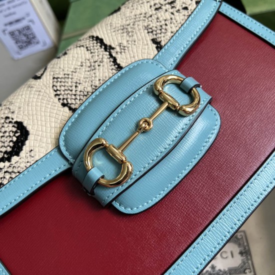 Gucci Horsebit 1955 Shoulder Bag In Snakeskin Leather With 25cm