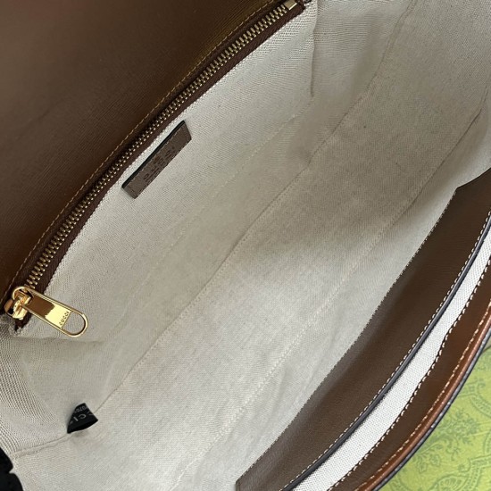 Gucci Horsebit 1955 Shoulder Bag in GG Supreme Canvas And Leather 30cm