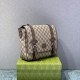 Gucci Messenger Bag In GG Supreme Canvas With Leather Trims 2 Colors 28cm