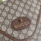 Gucci Neo Vintage Medium Messenger Bag Beige Ebony GG Supreme Canvas Brown Leather