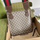 Gucci Neo Vintage Medium Messenger Bag Beige Ebony GG Supreme Canvas Brown Leather