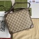 Gucci Messenger Bag In GG Supreme Canvas And Contrasting Leather 23cm