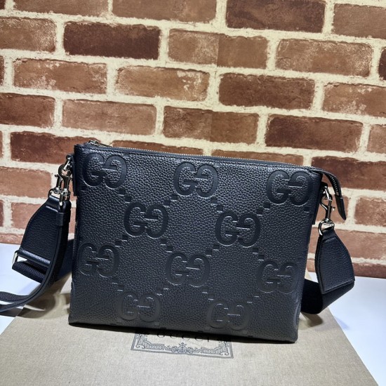 Gucci Jumbo GG Medium Messenger Bag In GG Leather 31cm 3 Colors