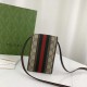Gucci Ophidia Mini Bag Beige Ebony GG Supreme Canvas Brown Trims Green Red Web