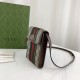 Gucci Ophidia Mini Bag Beige Ebony GG Supreme Canvas Brown Trims Green Red Web