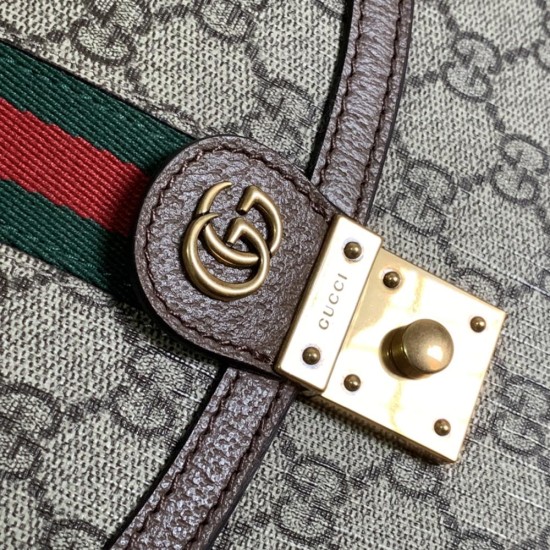 Gucci Ophidia Small Top Handle Bag In GG Supreme Canvas And Leather Trims 3 Colors 25cm