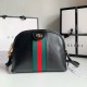 Gucci Ophidia Small GG Shoulder Bag In Leather With Web 3 Colors 23.5cm