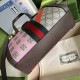 Gucci Ophidia Small Tote Bag Beige Ebony GG Supreme Canvas Geometric Print Brown Leather