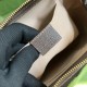 Gucci Ophidia Small Tote Bag Beige Ebony GG Supreme Canvas Geometric Print Brown Leather