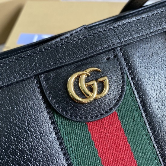 Gucci Ophidia GG Medium Tote Bag Black Leather