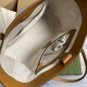 Gucci Ophidia Medium Tote Bag Beige Ebony GG Supreme Canvas Bear Print Brown Leather